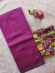 Premium plain semi mangalagiri pattu saree kalamkari silk blouse - MAA174