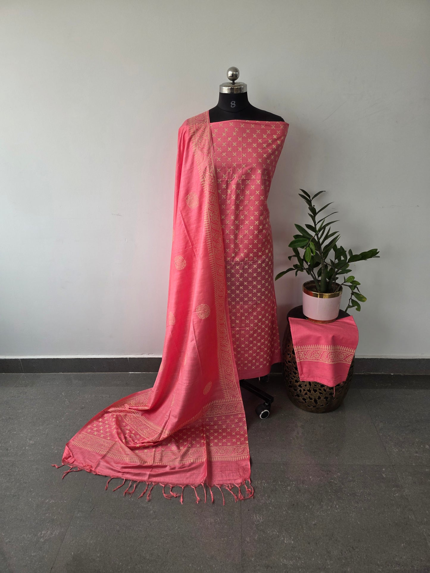 Katan discharge print silk set - FN28