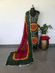 Handcrafted Bandhani satin cotton set - BN155