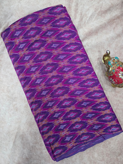 Pochampally sico pattu ikkat silk running fabric - WW132