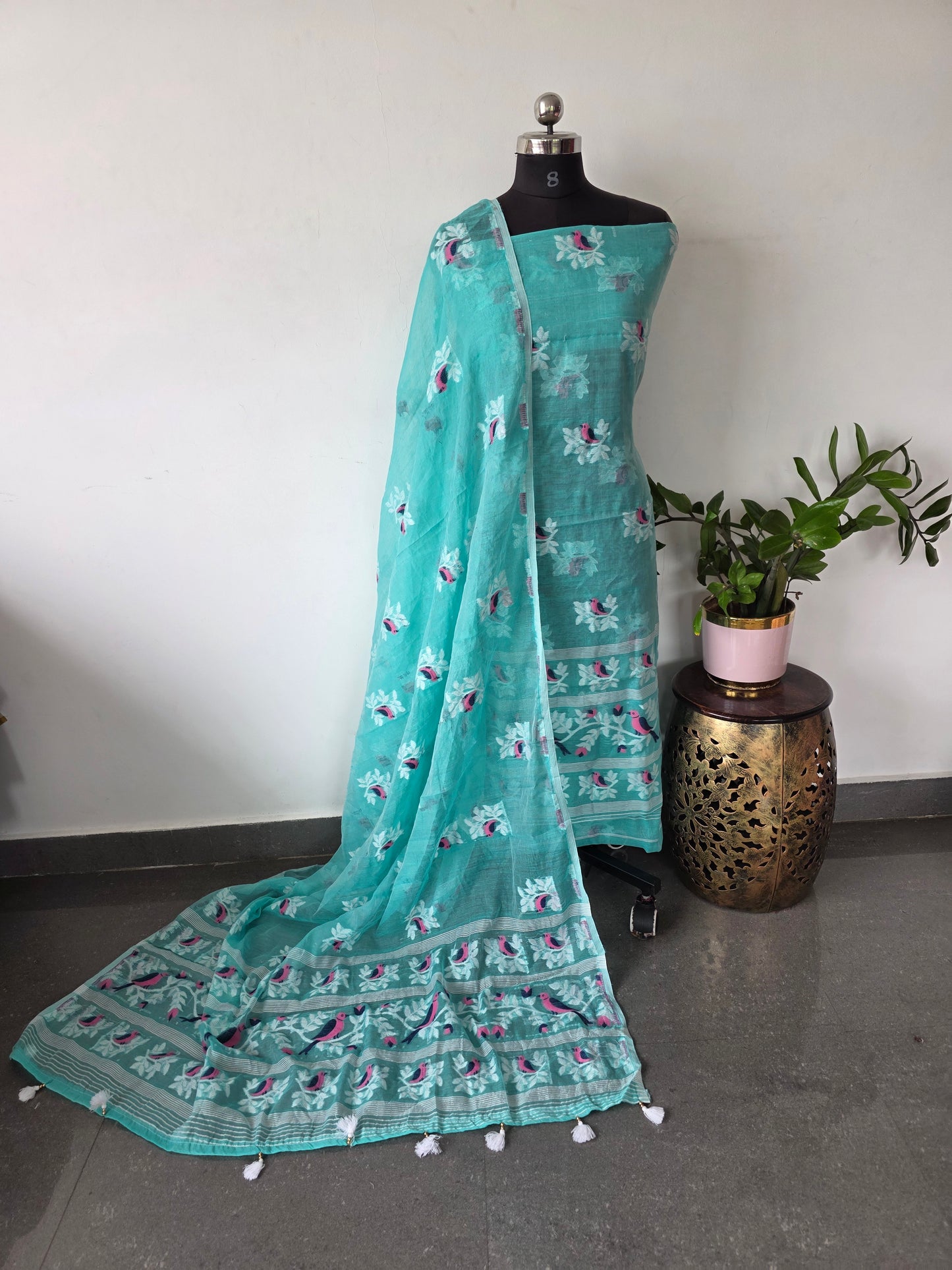 Premium Silk cotton jamdhani set  - CLA464