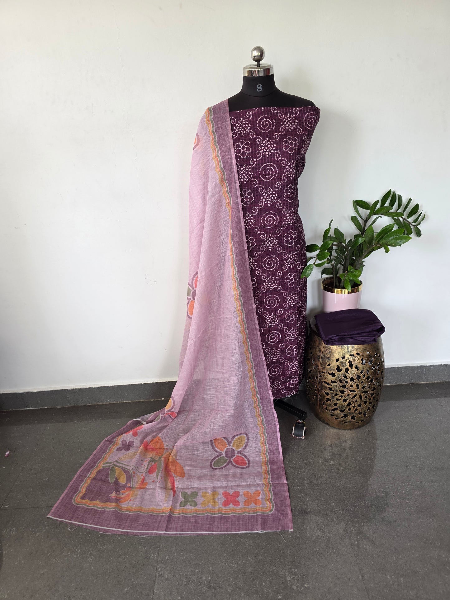 Fancy tussar silk set - CLA415