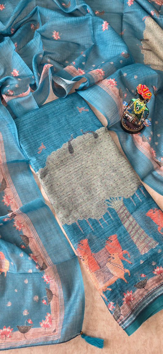 Premium semi tussar silk set - CLA38