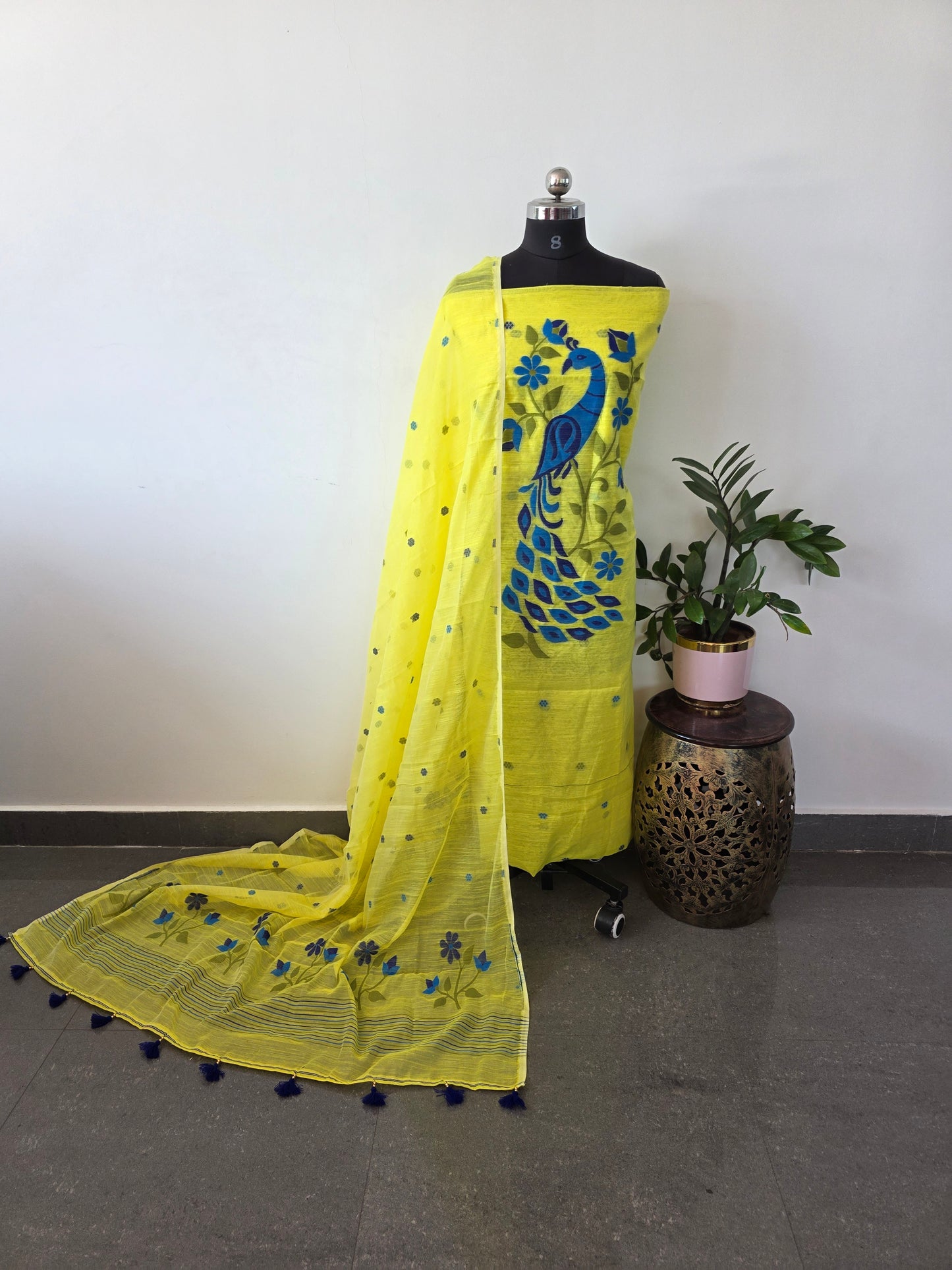 Premium silk cotton jamdhani set - AV66