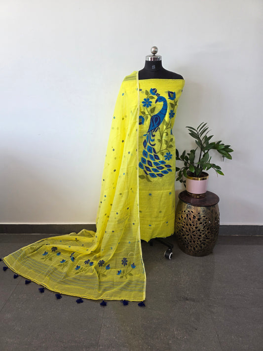 Premium silk cotton jamdhani set - AV66