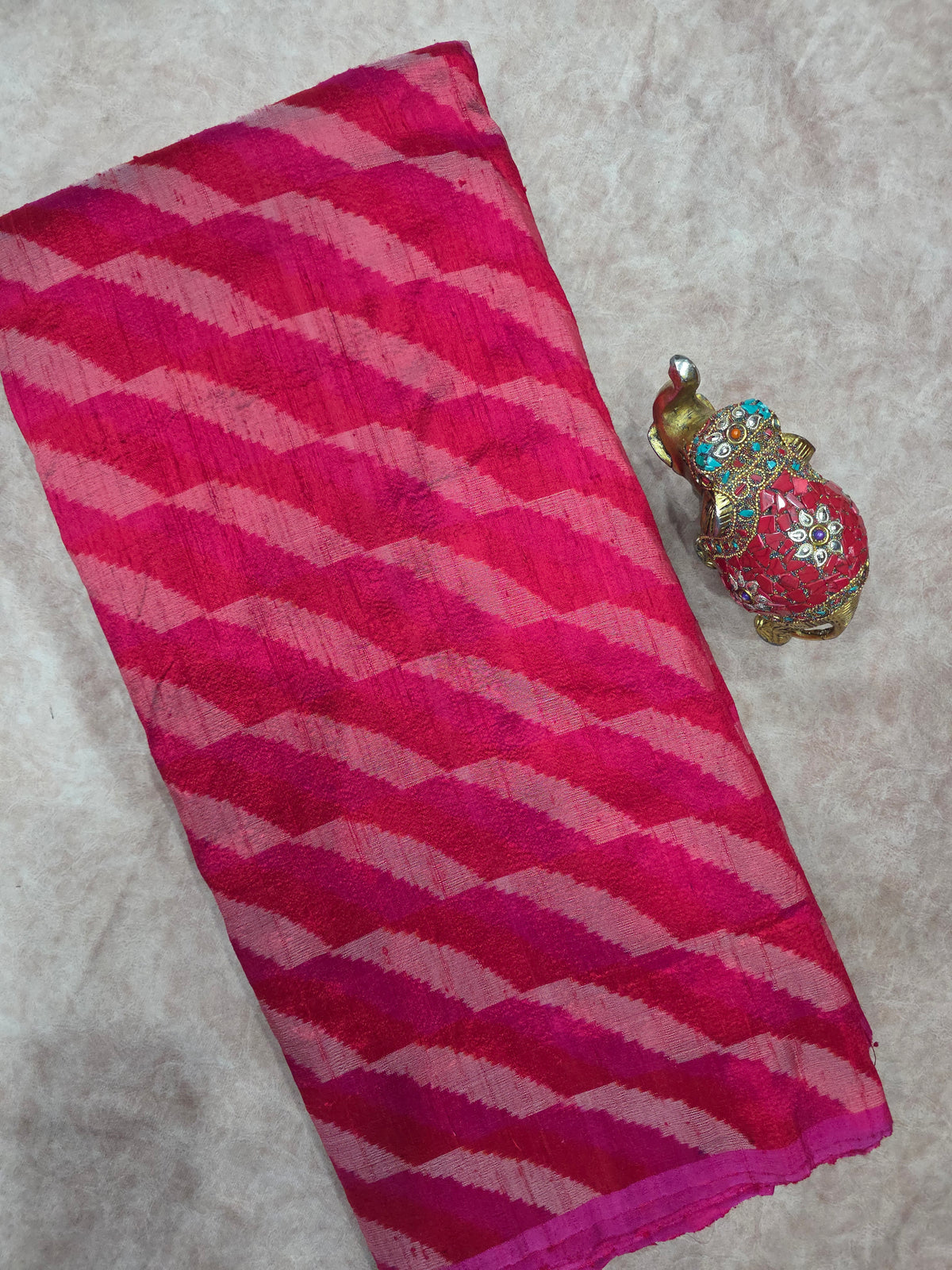 Pochampally dubbian ikkat silk running fabric - WW141