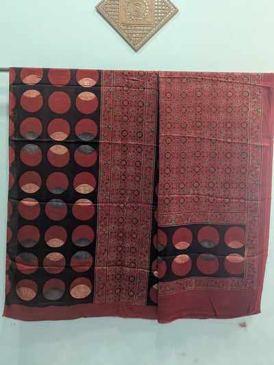 Handcrafted ajrakh modal silk set - HZ189