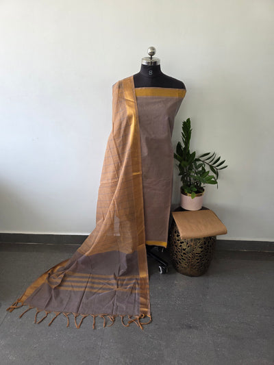 Handloom cotton with mangalagiri border salwar - MAA126