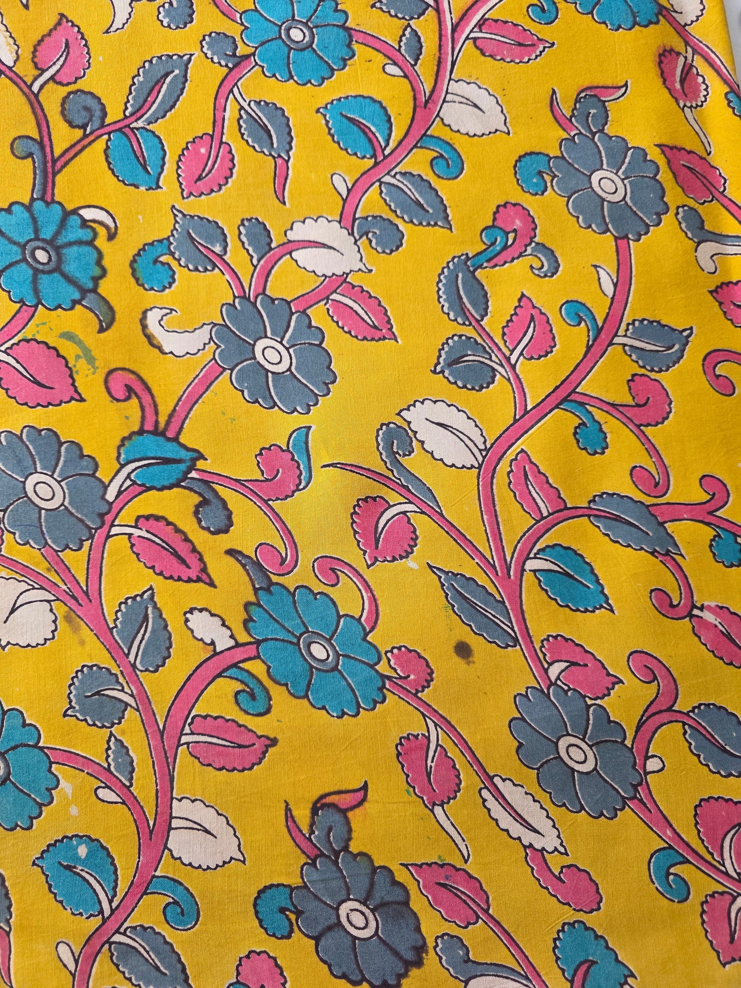 Pure chennuri silk kalamkari  running material (0.5 meter)- CS6