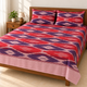 Warp ikkat bed sheets (90*108 2/40s bedsheet with pillow) -WW675