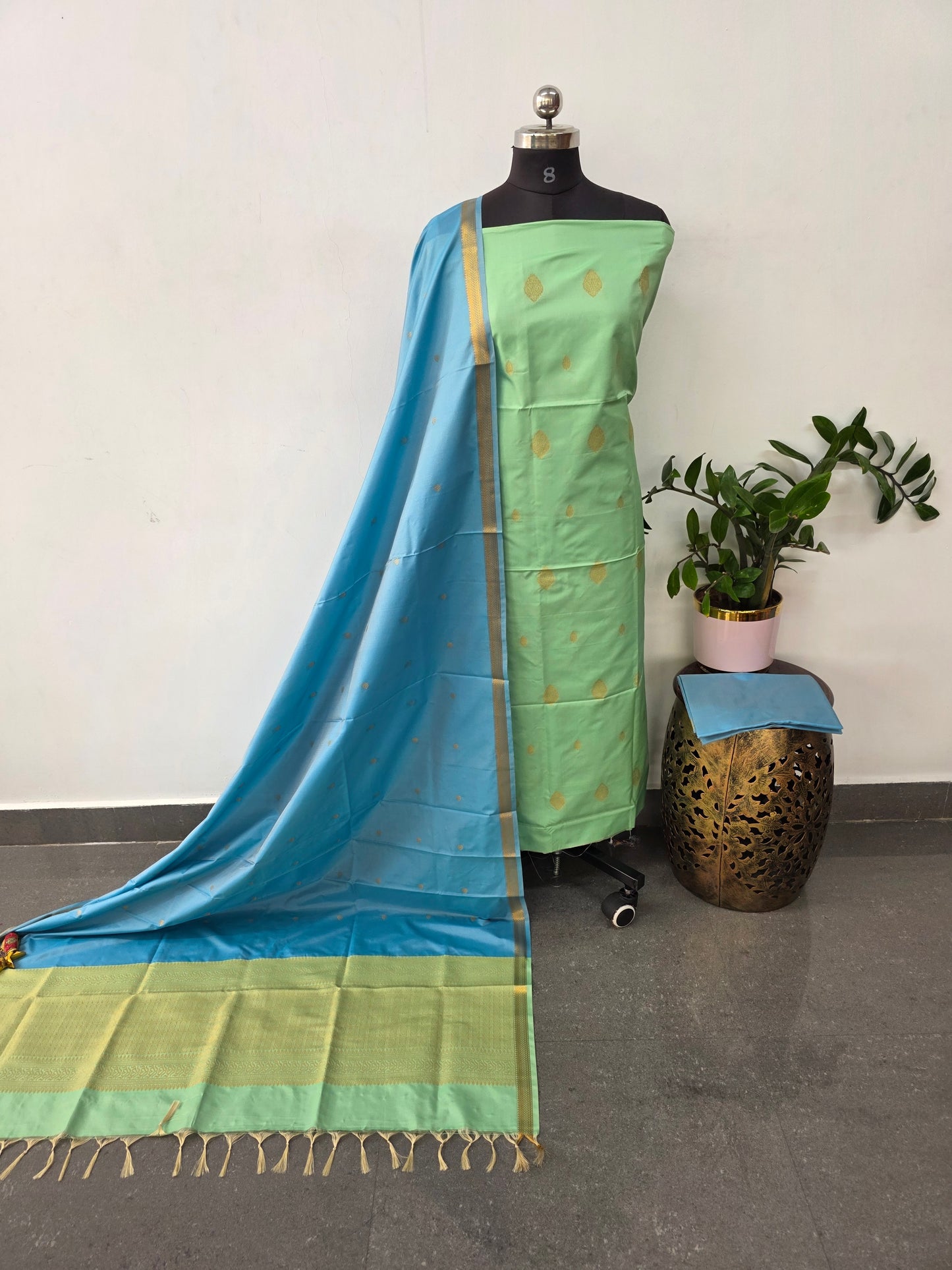 Kanchivaram semi softsilk salwar set - KS53