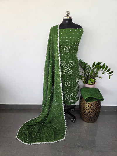 Handcrafted bandhani cotton set -B111