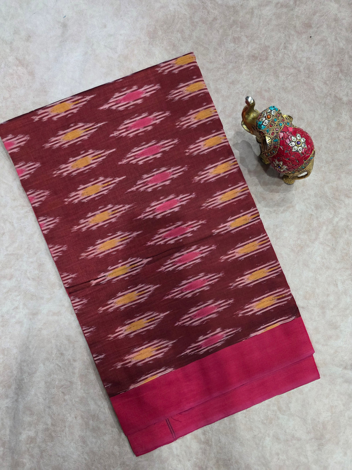 Mercerised warp ikkat saree - WW284