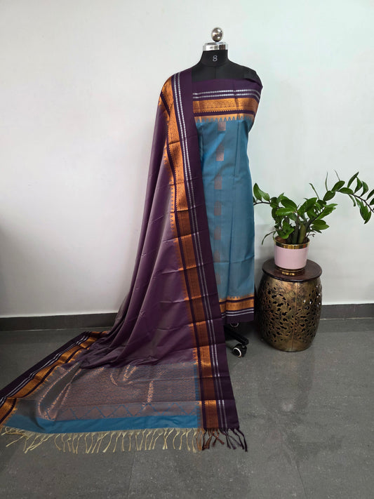 Gadwal border soft silk salwar set - GS16