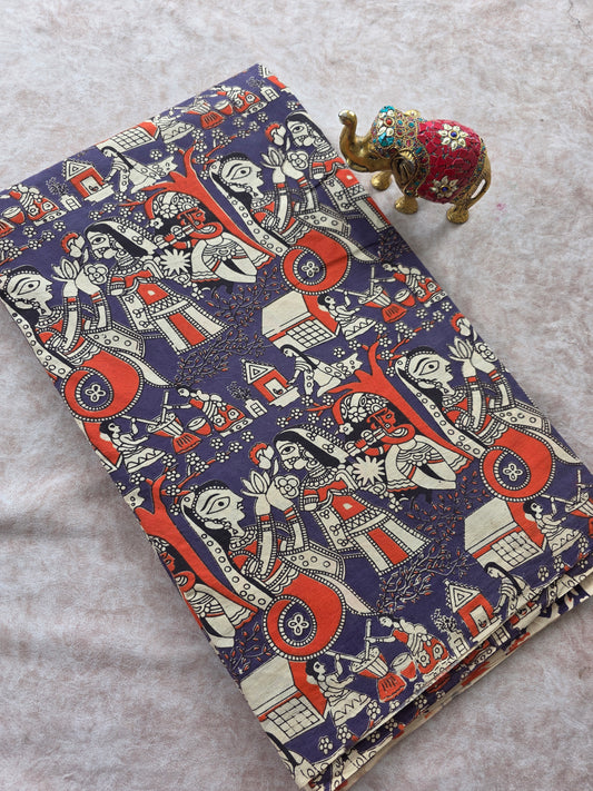 Pure kalamkari cotton running material (1 meter)- KM52