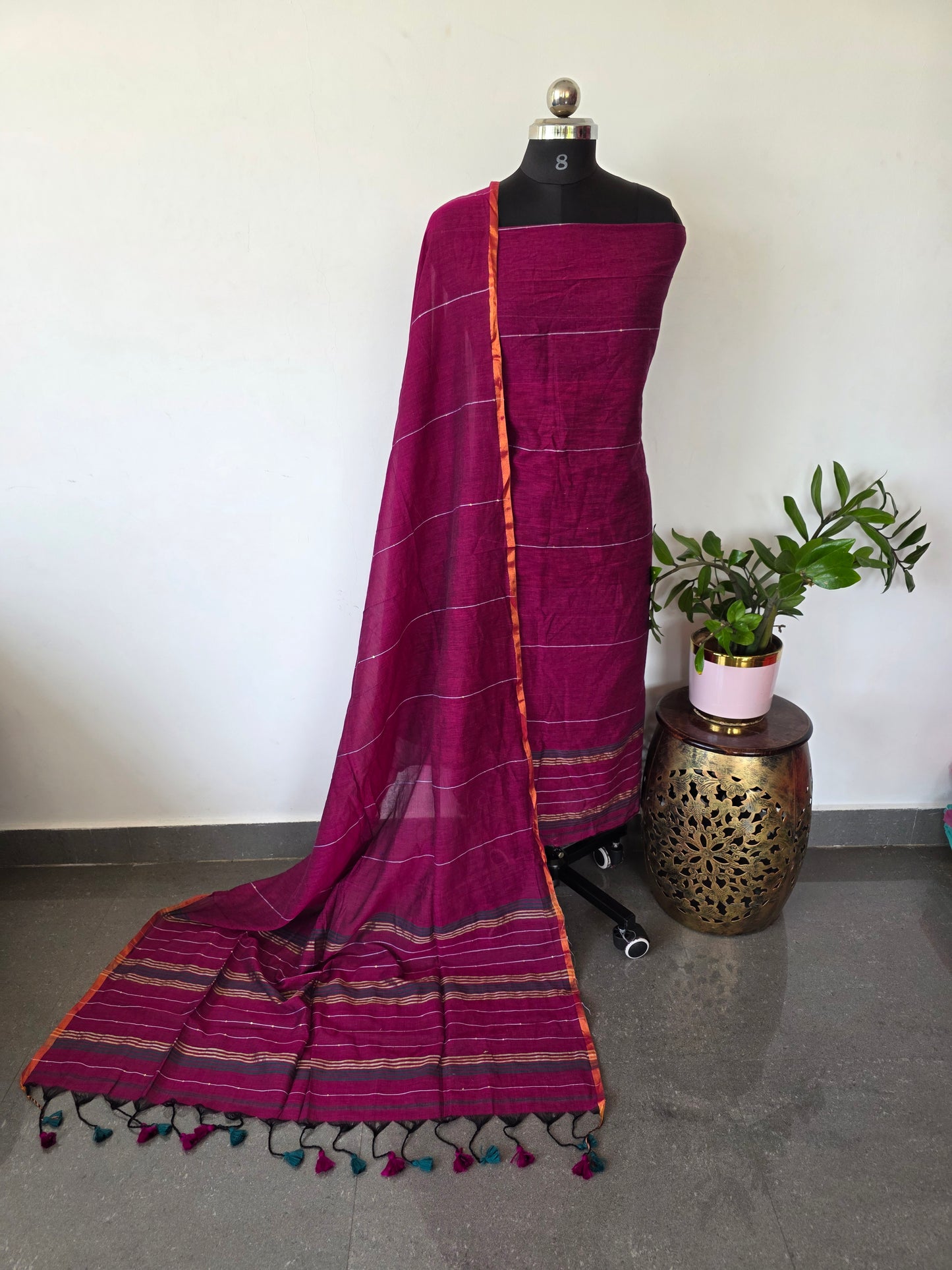 Premium mul khadi sequence work set - MUL362