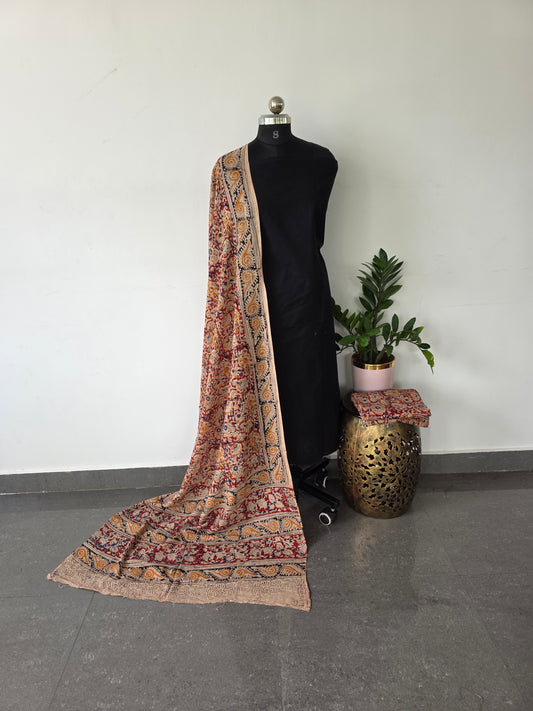 Handblock pure kalamkari cotton set  - HA11