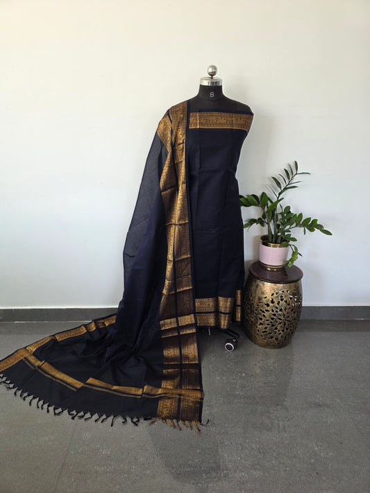 Premium chettinadu cotton salwar set (blue) - CK12