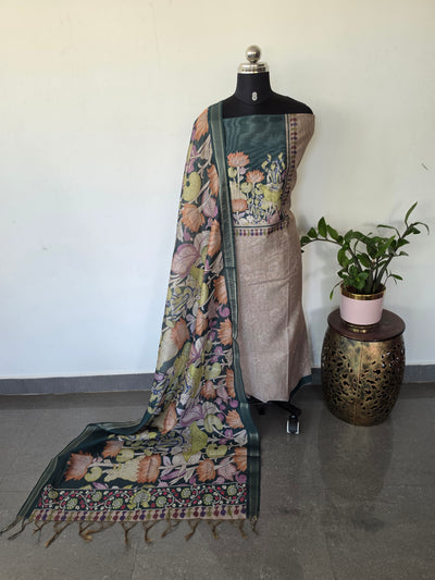Penkalamkari inspired chanderi silk set - AS154