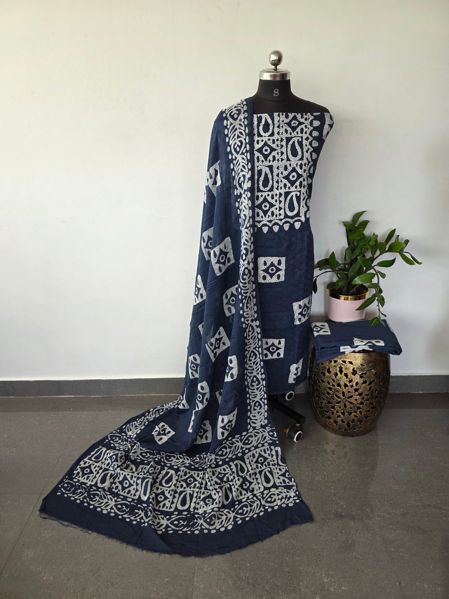 Schiffli batik cotton set - BA214