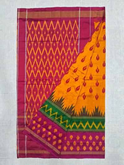Handloom Mulberry pure Ikkat pattu saree- WW586