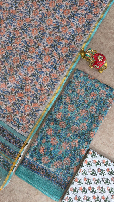 Handblock jaipuri kota doria set -JA896
