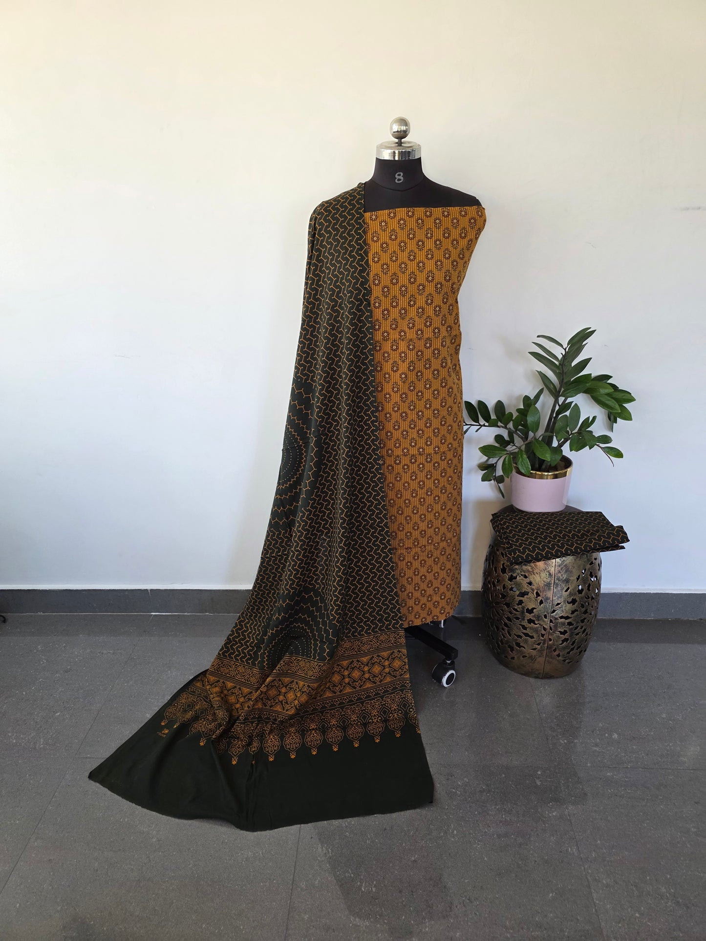 Pure kantha Ajrakh cotton set - VC23