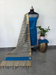Banarasi silk set with mangalagiri border(Blue)-DW14