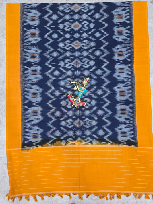 Handloom  mercerised weft ikkat duppatta  - NV444
