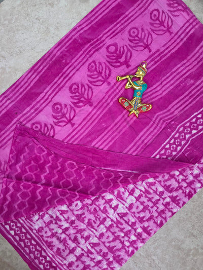 Handblock Jaipuri pure cotton saree - JA524