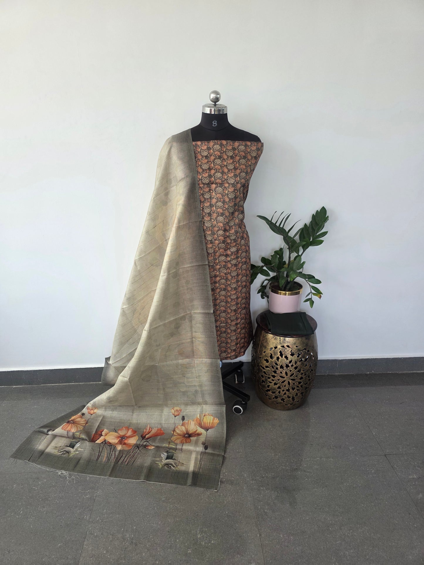 Fancy tussar silk set - 27