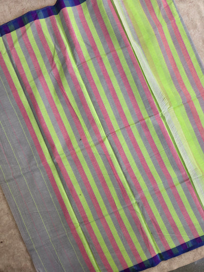 Pure dobby south cotton saree with thread lines - MAA177