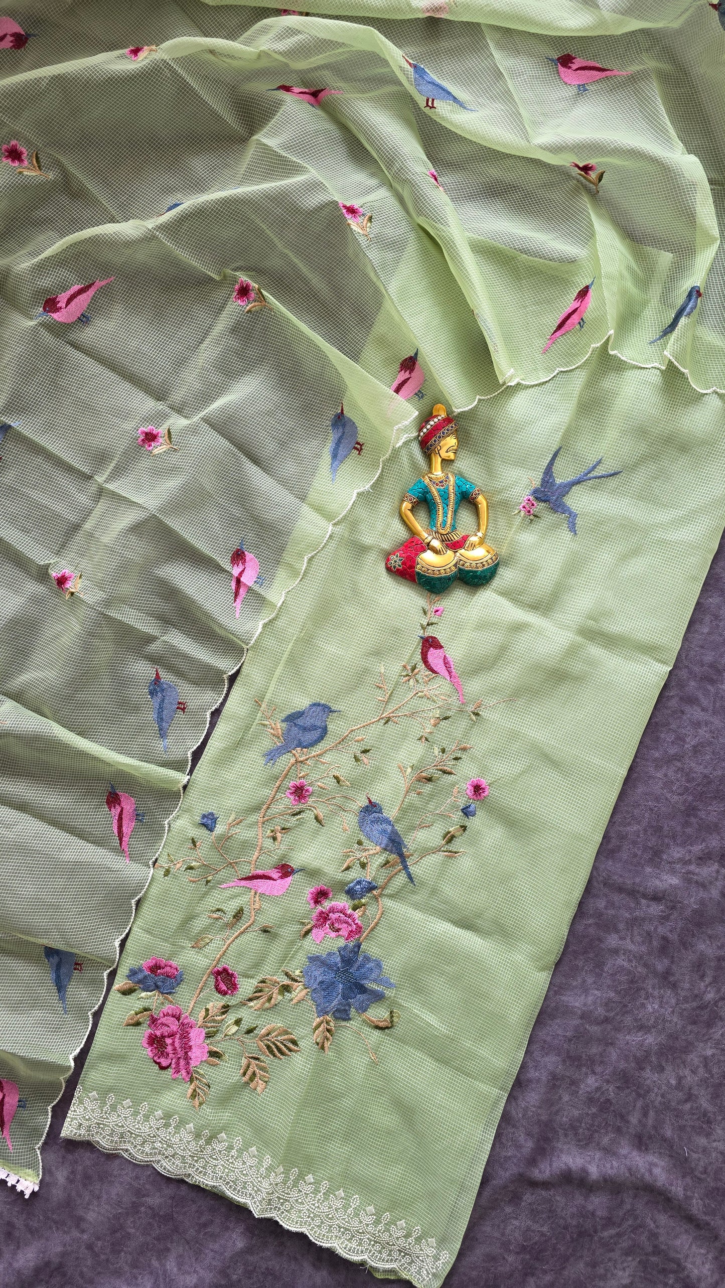 Embroidery organza Kota salwar set - KV43
