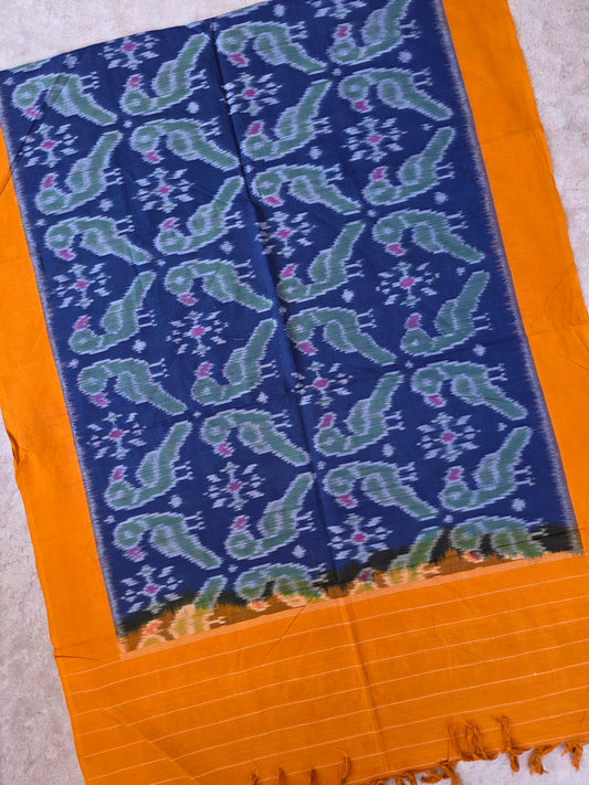 Handloom  mercerised weft ikkat duppatta  - KK121