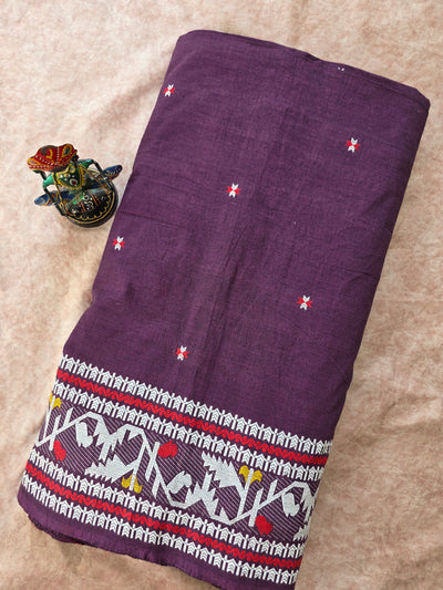 South cotton Jamdhani Pure handloom cotton running material - HRM174