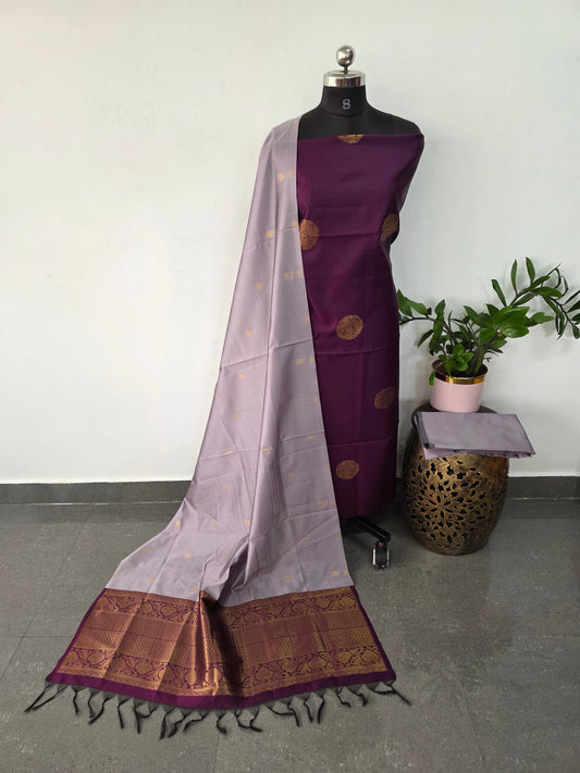 Semi kanchi jacquard butta borderless salwar set - SD4