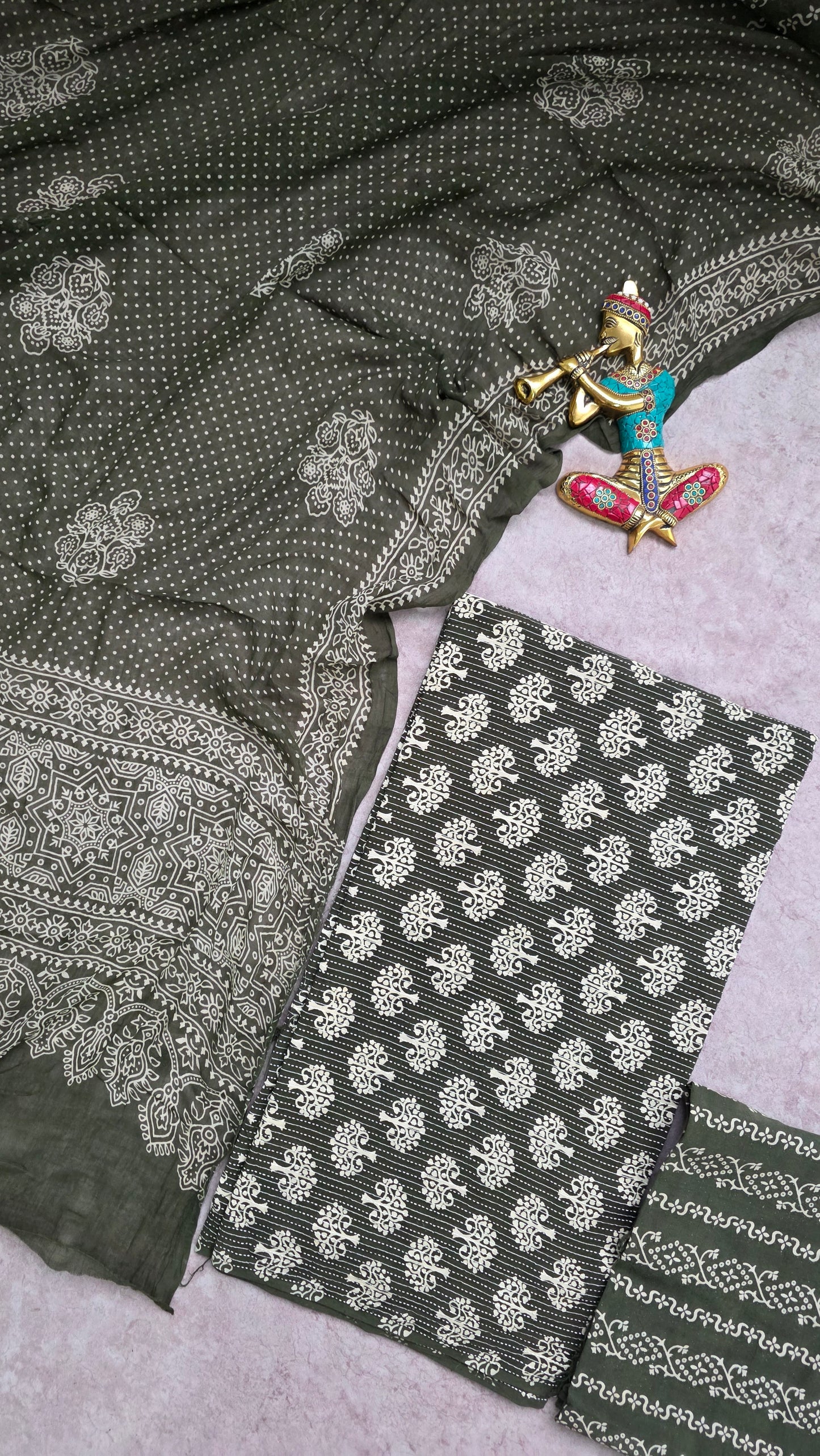 Heavy kantha Ajrakh cotton set - VC109