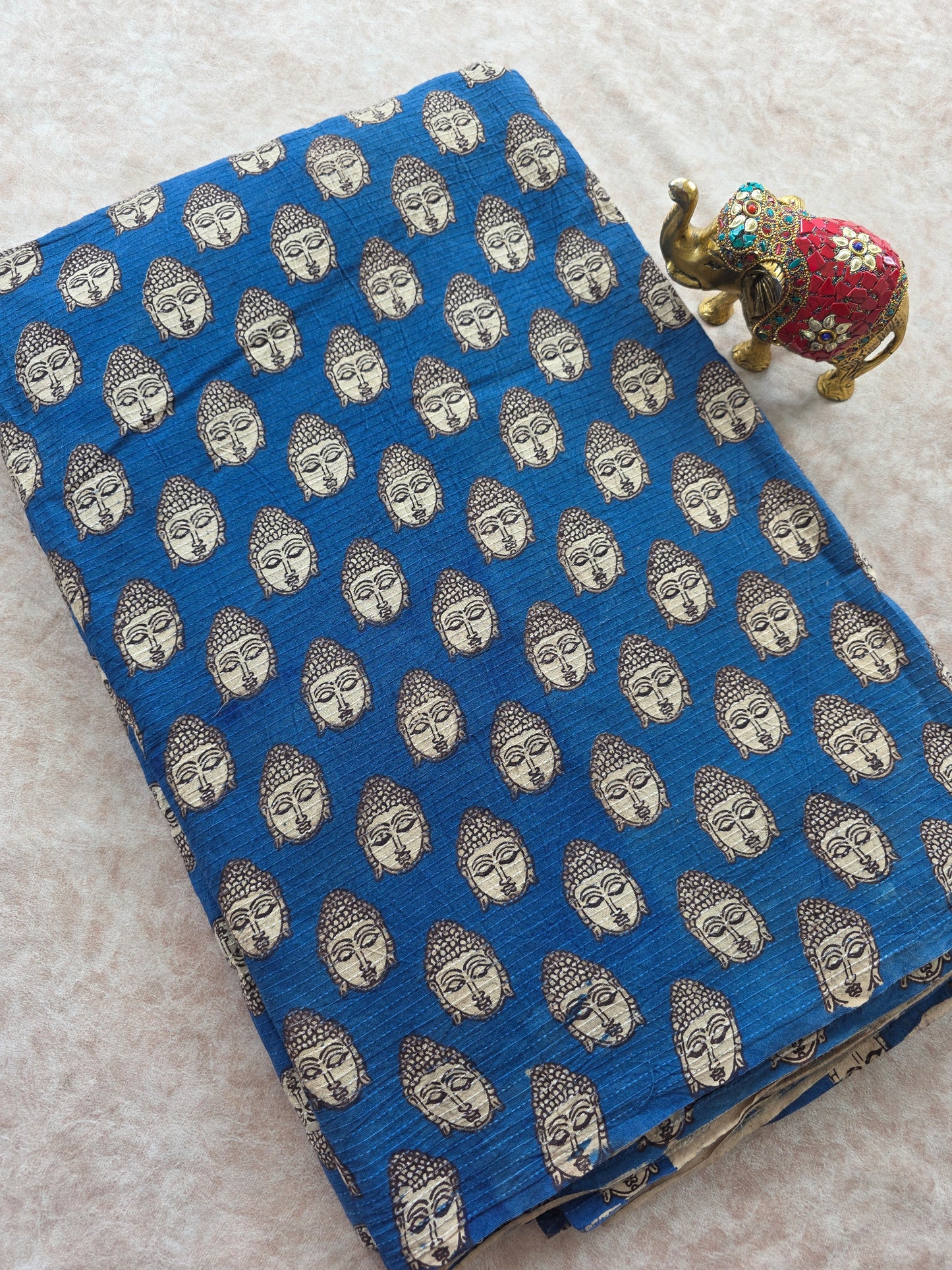 Pure kalamkari Kantha cotton running material (1 meter) - KM65