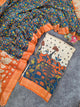 Kalamkari katha- Chennuri pure kalamkari silk set - AK385