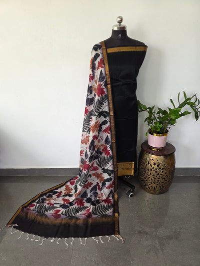 Handloom mangalagiri silk top with pure mangalagiri digital silk shawl - ML25