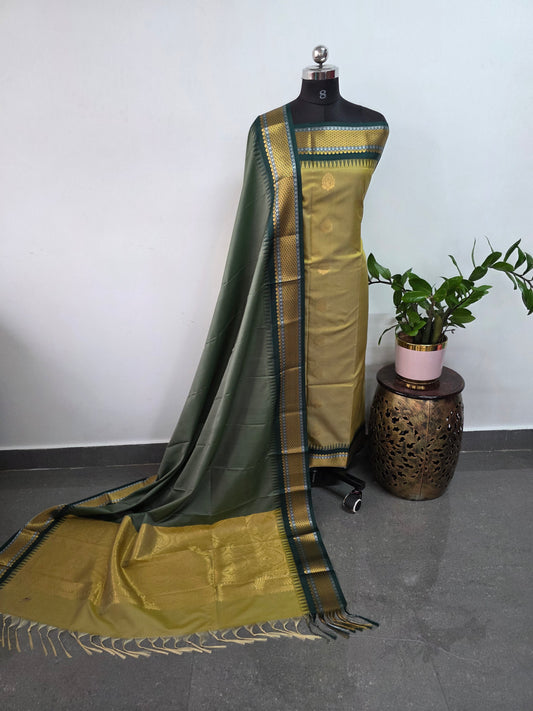 Gadwal border soft silk salwar set - GS9
