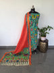Kalahasthi Handcrafted Penkalamkari bangalore silk set -KH284