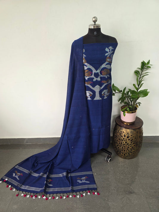 Handloom mul khadi cotton jamdhani set - BB334