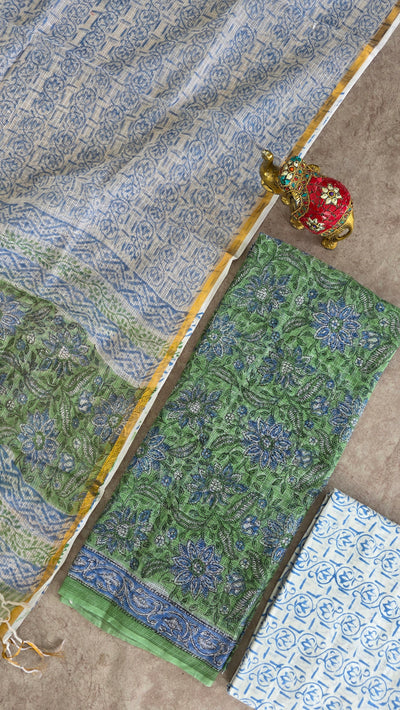 Handblock jaipuri kota doria set -JA895