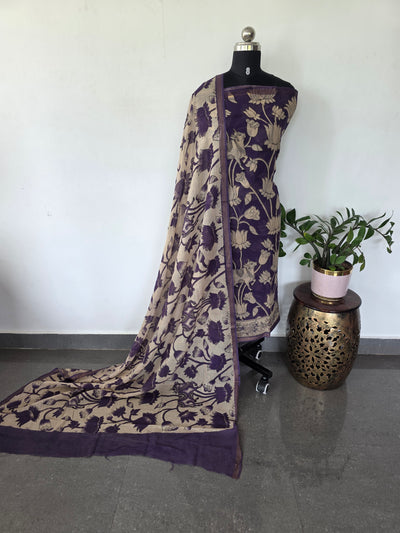 Handcrafted Kota kalamkari set (2 pc set )-AK463