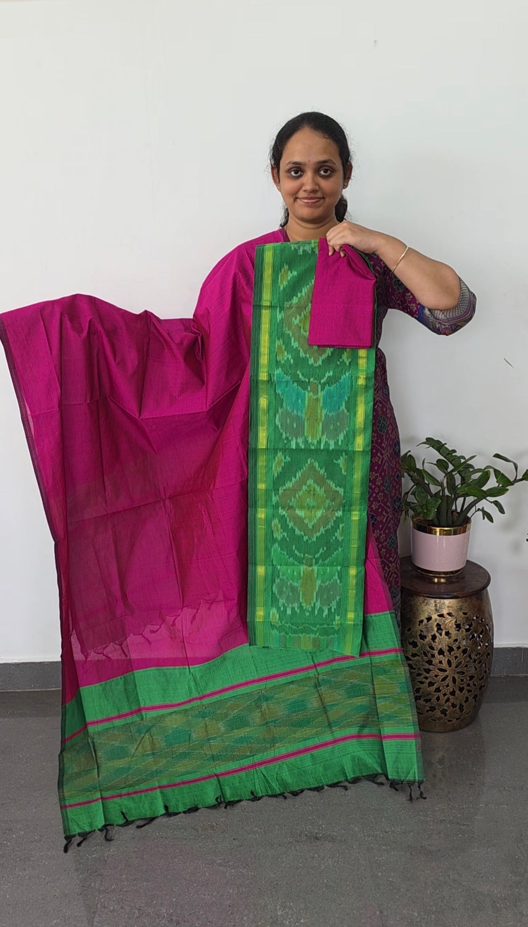 Pochampally sico set with ikkat damn - SD531