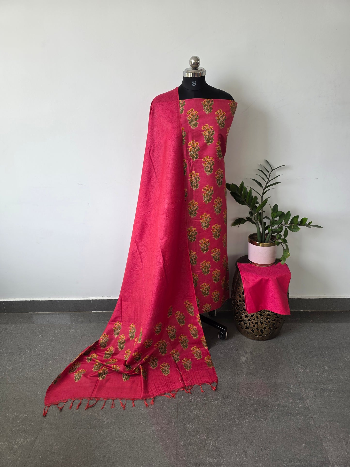 Katan ajrakh silk set - FN11