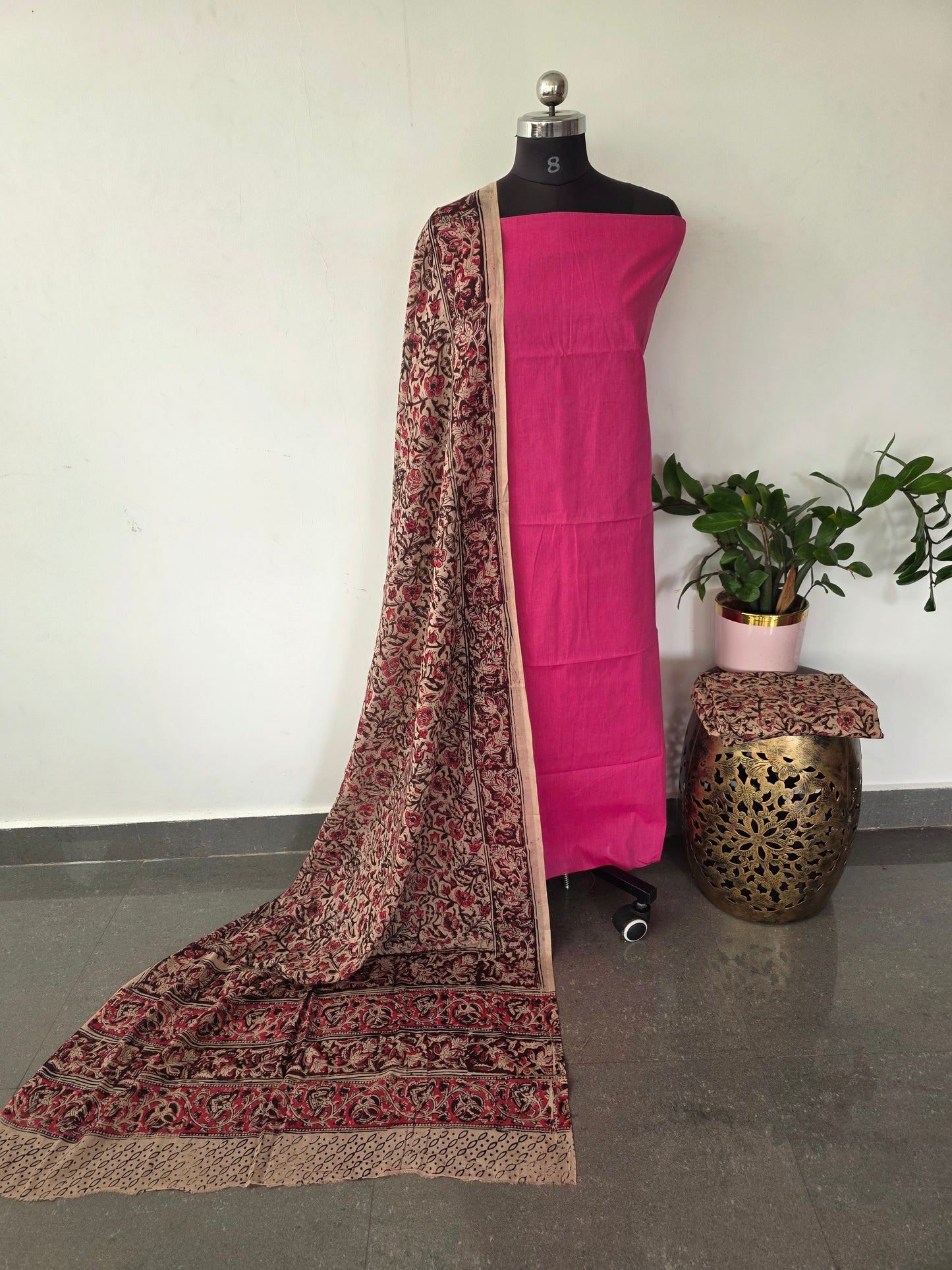 Handblock kalamkari cotton set - AK432