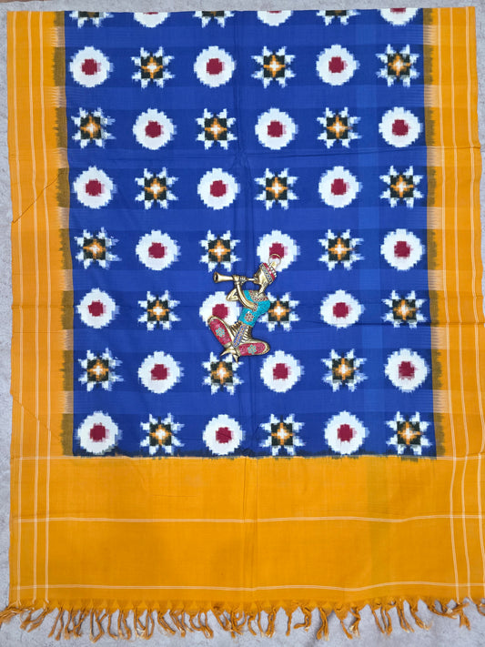 Handloom Telia rumal Double ikkat dupatta-NV548