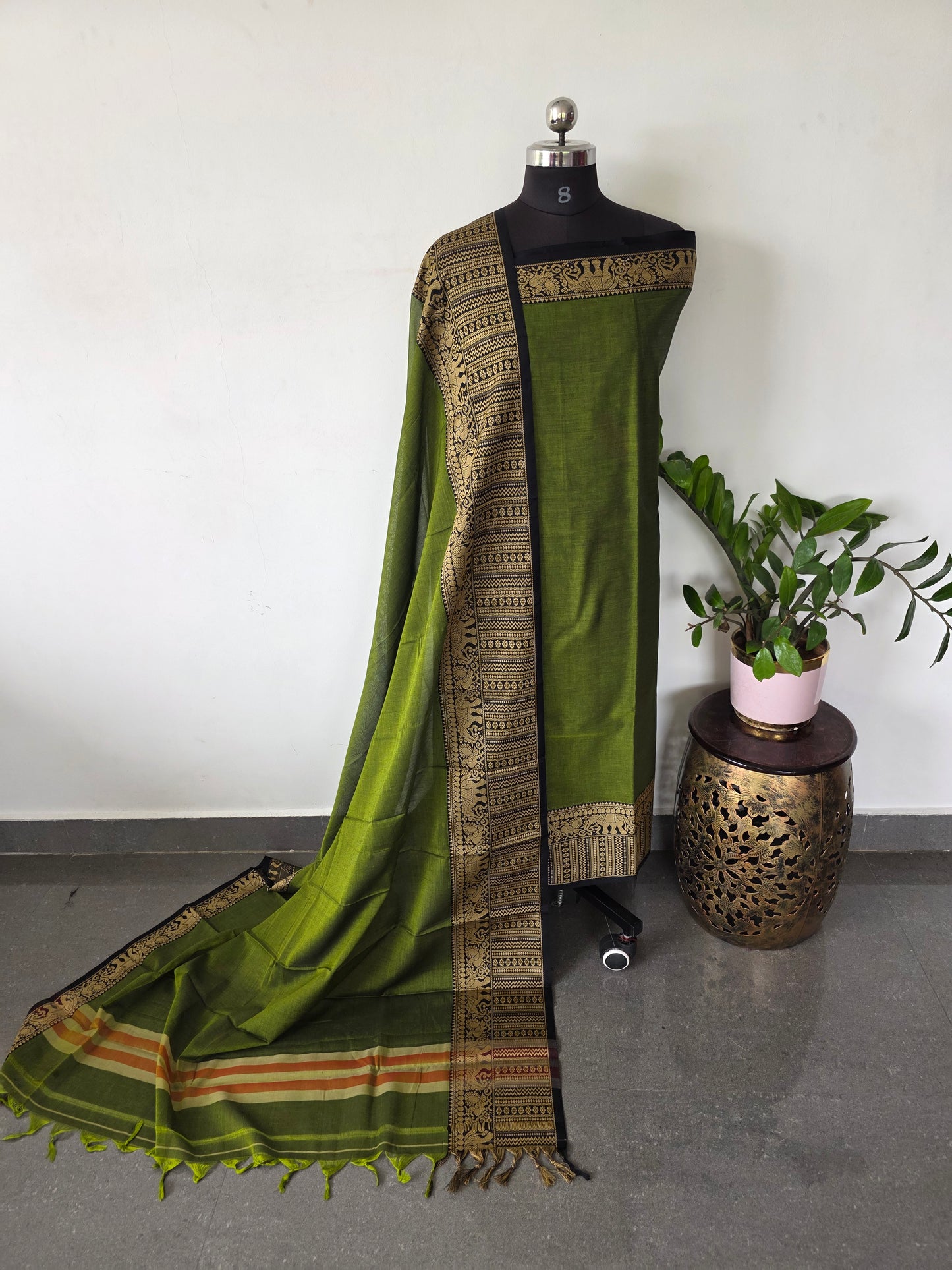Premium narayanapet salwar set with elephant border (4.5 meters) - NA308